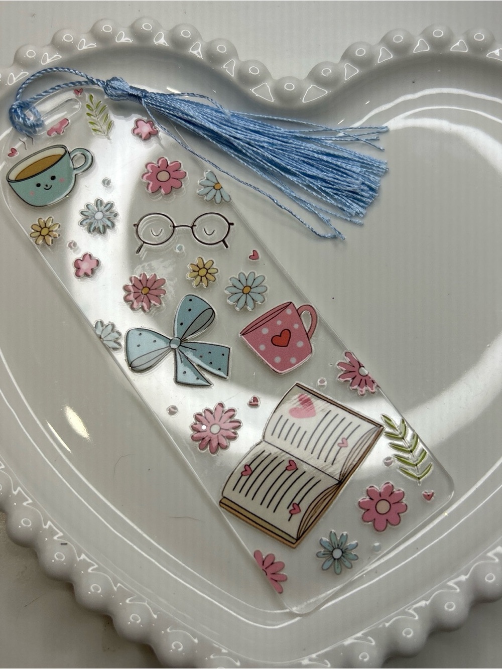 Acrylic Bookmark with Floral Design